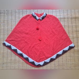 VTG Burnt Orange Reddish Poncho